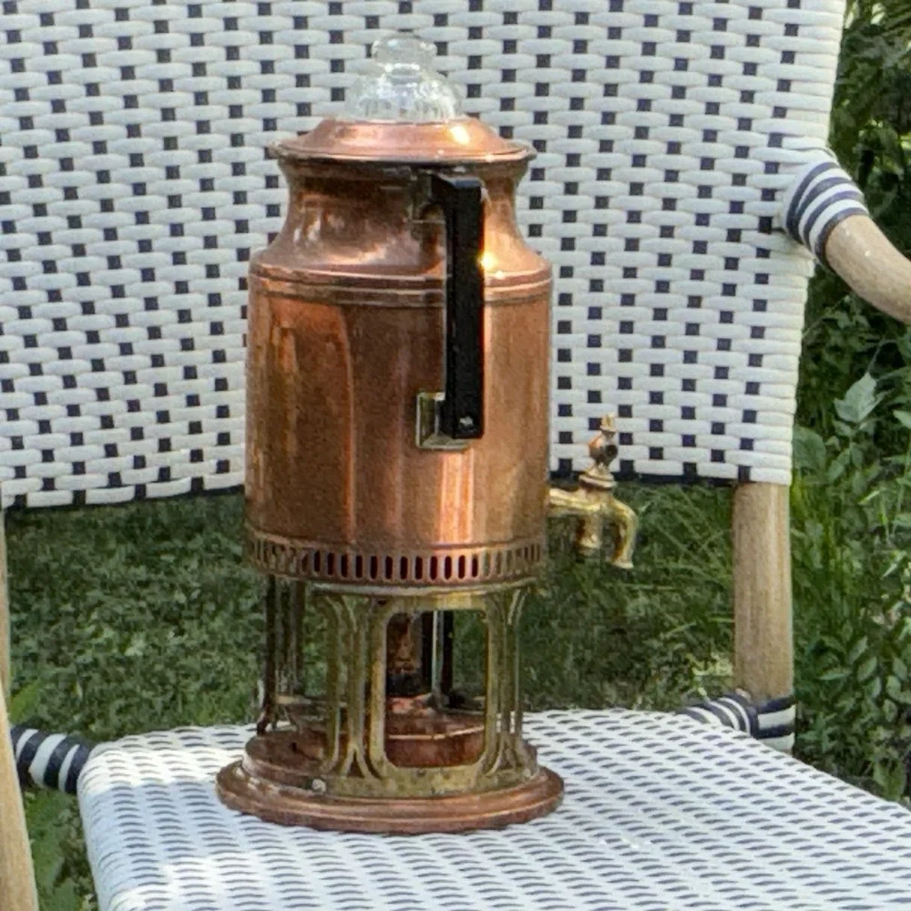 Antique Copper And Brass Percolator Or Samovar Probably Made 1900's